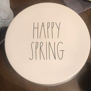 Happy spring Rae Dunn pedestal
